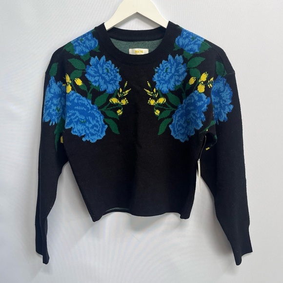 NWT Anthropologie Maeve The Camryn Cropped Crewneck Sweater XXS - Picture 10 of 13